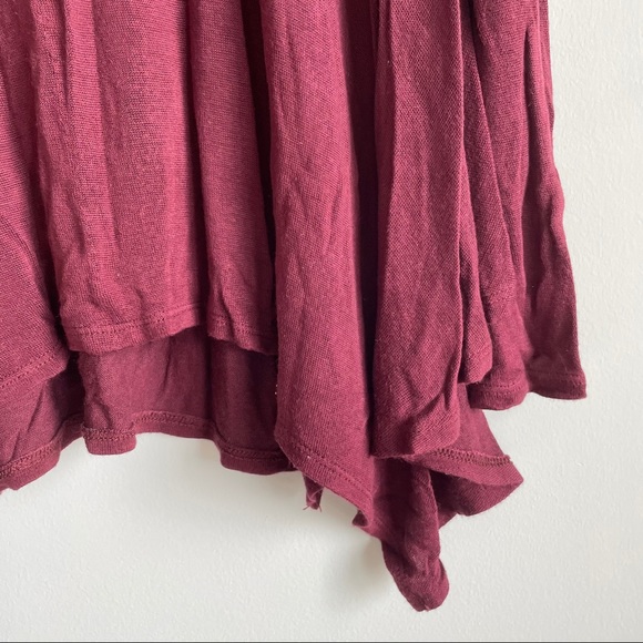 Three Dots Maroon Long Sleeve Flowy Top - Picture 4 of 6